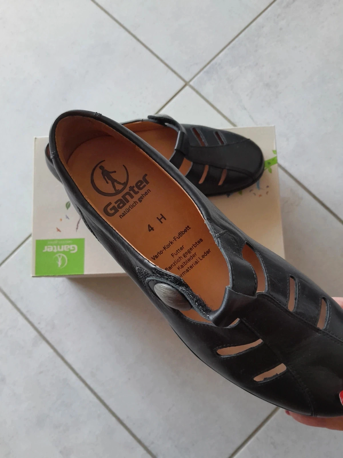 Tênis conforto Ganter Hedy H em couro preto - Tamanho 37 (UK 4 - Largura H) – photo 4